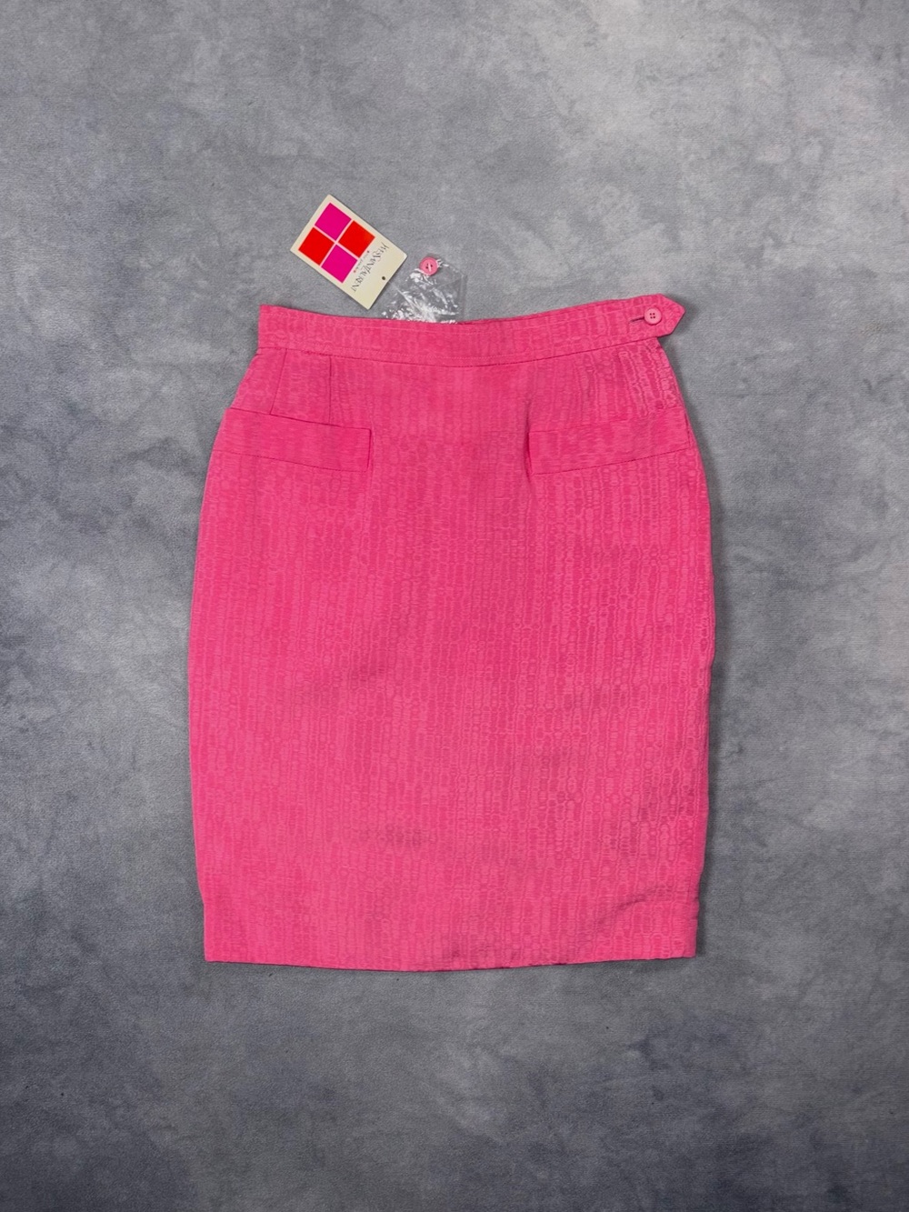 RARE YVES SAINT LAURENT RIVE GAUCHE Early 90s Pink Archive Luxury Pencil Skirt